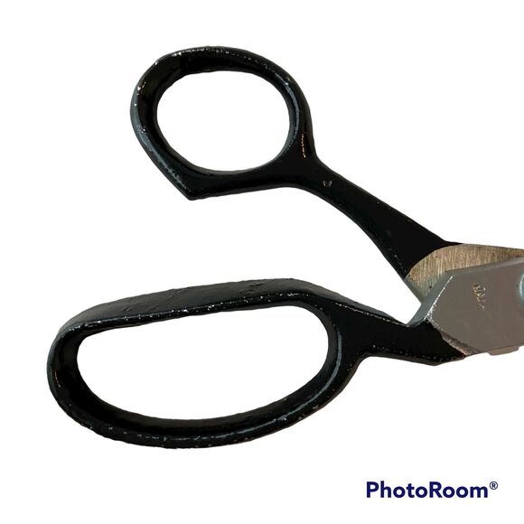 Vtg Cross Blade Pinking Shears 7 inch Black Sewing Crafts Collectible Japan Made - Picture 4 of 6